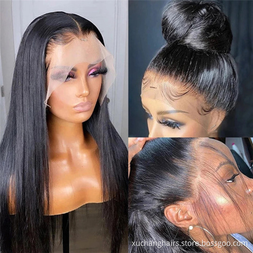 Natural color virgin cuticle aligned hair 360 lace frontal wigs vendor full lace human hair wig with baby hair